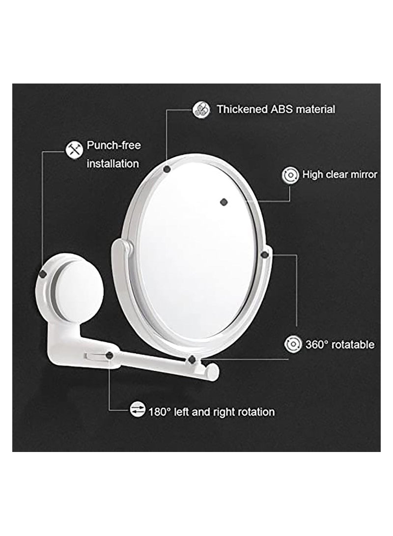 Suction Cup Wall Mirror Bathroom Makeup Hanging 360 Adjustable Double Sided Magnifying Desktop Table - Image 2